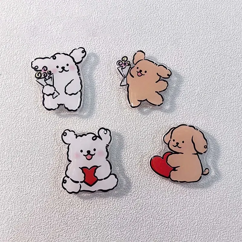 Korean Cute Cartoon Puppy Grip Tok Phone Holder Stand Griptok For iPhone 16  Samsung Universal Phone Accessories Finger Bracket