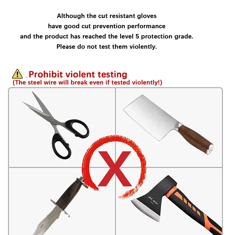 Cut Resistant Gloves Grade 5 Abrasion Resistant Carpentry Kitchen Knife Fish Grabbing Slip Resistant Hand Protection