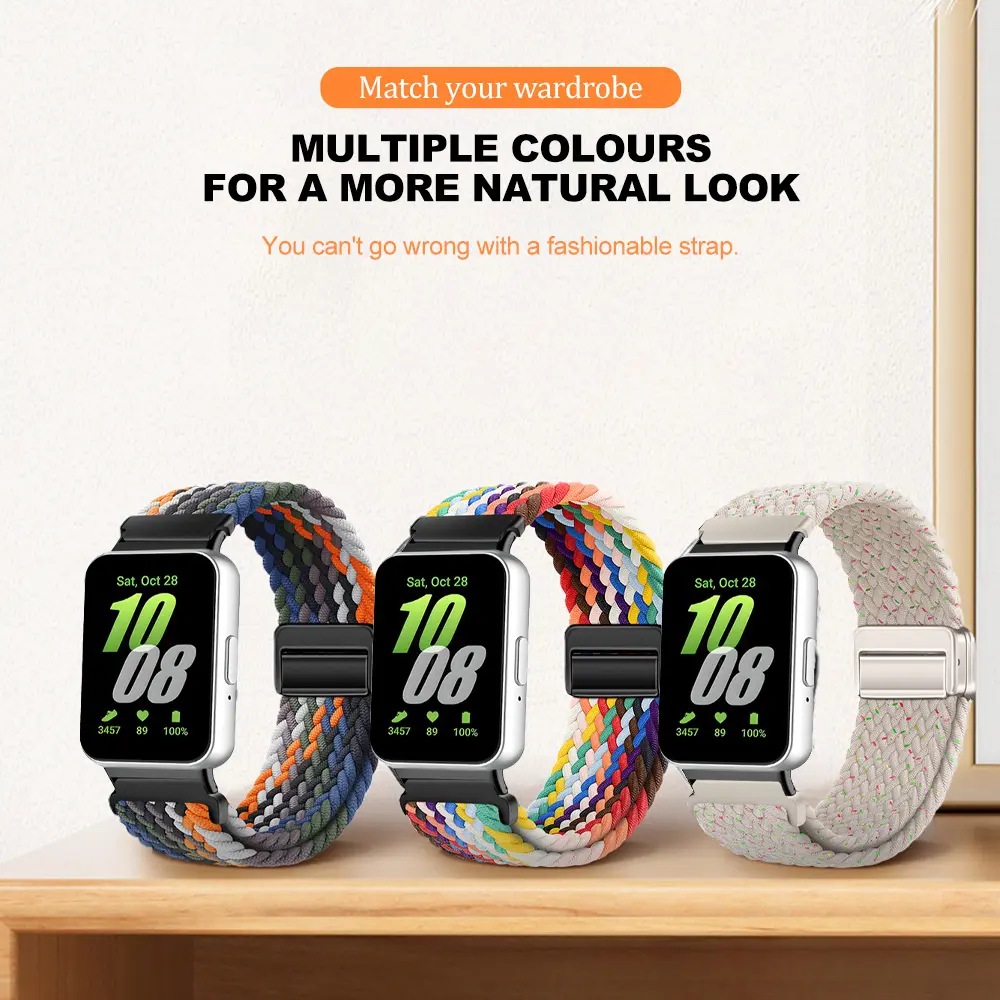 Magnetic Sport for Samsung Galaxy Fit 3 Watch Braided Strap Watchband for Samsung Galaxy Fit 3 Band Accessories Replacement