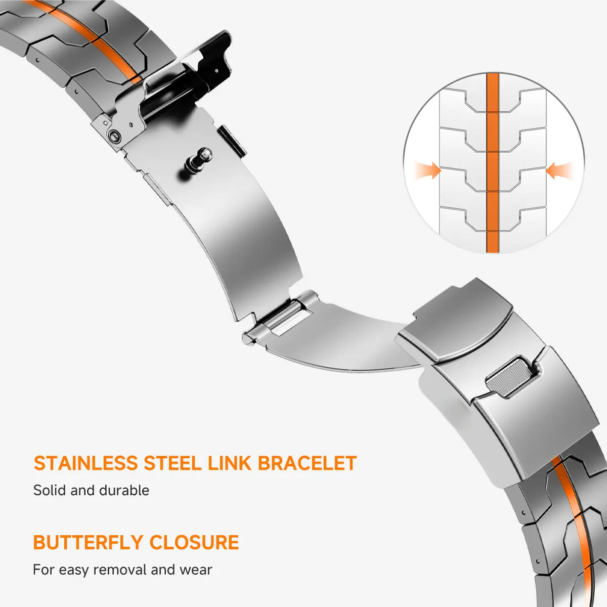 Metal Bracelet For Amazfit T-REX 3/2 Correa Business Stainless Steel Band for Amzafti T-REX3 Bracelet T-REX/T-REX Pro Wristband