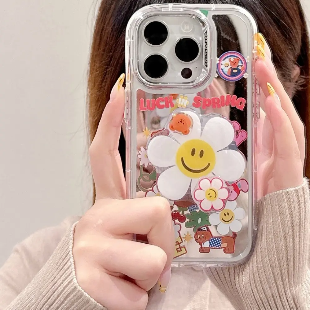 INS Cute Cartoon Rotate Flower Grip Tok Griptok Phone Holder  Stand Support For iPhone Samsung Universal Accessories Holder
