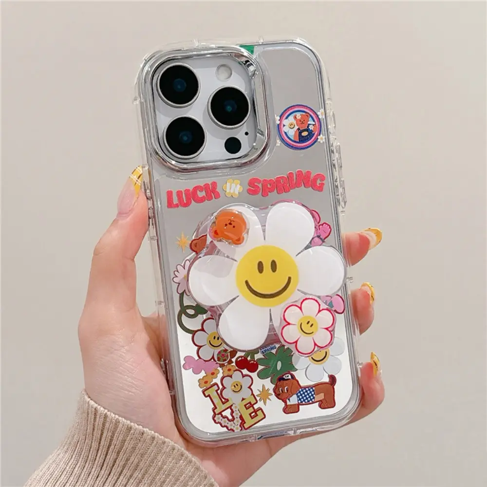 INS Cute Cartoon Rotate Flower Grip Tok Griptok Phone Holder  Stand Support For iPhone Samsung Universal Accessories Holder