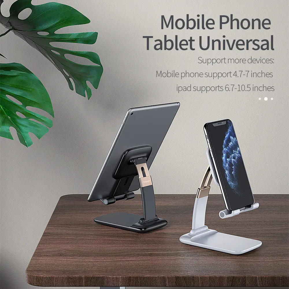 Essager Foldable Desk Phone Holder Stand For iPhone 12 iPad Xiaomi Adjustable Gravity Metal Table Desktop Cell Smartphone Stand