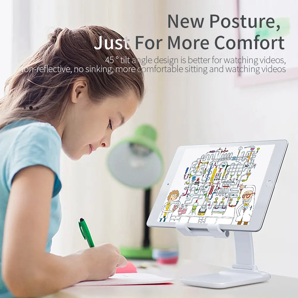 Essager Foldable Desk Phone Holder Stand For iPhone 12 iPad Xiaomi Adjustable Gravity Metal Table Desktop Cell Smartphone Stand