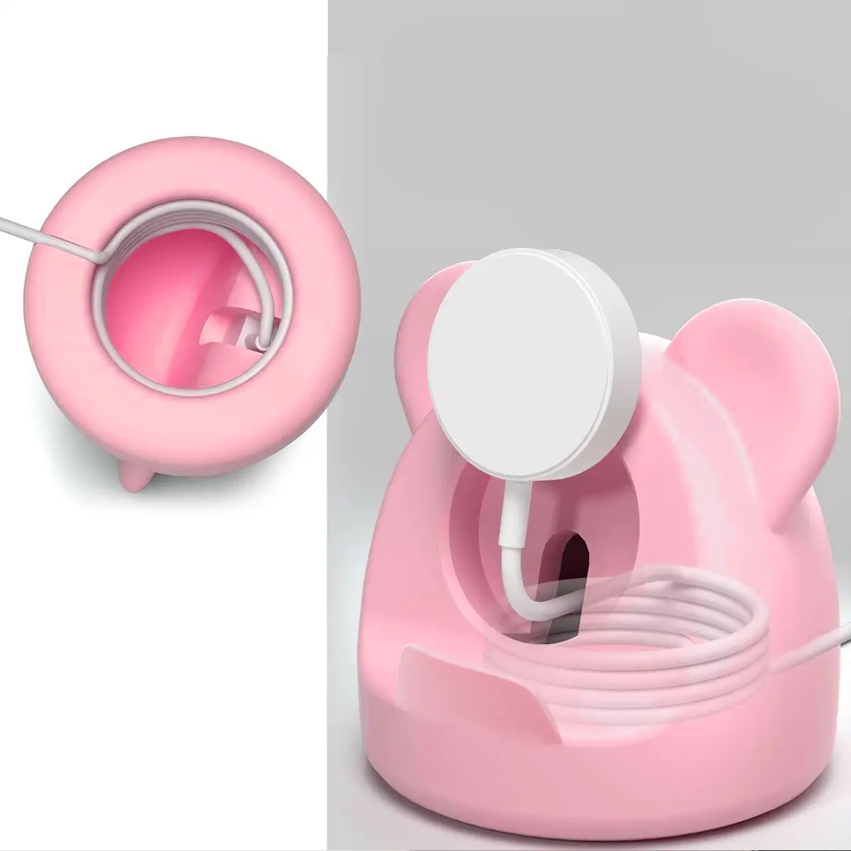Charger stand+USB cable for Apple Watch Series 10 9 8 7 6 SE 5 4 iWatch silicone 46 45 44mm 42mm 41mm 40mm Watch charging stand