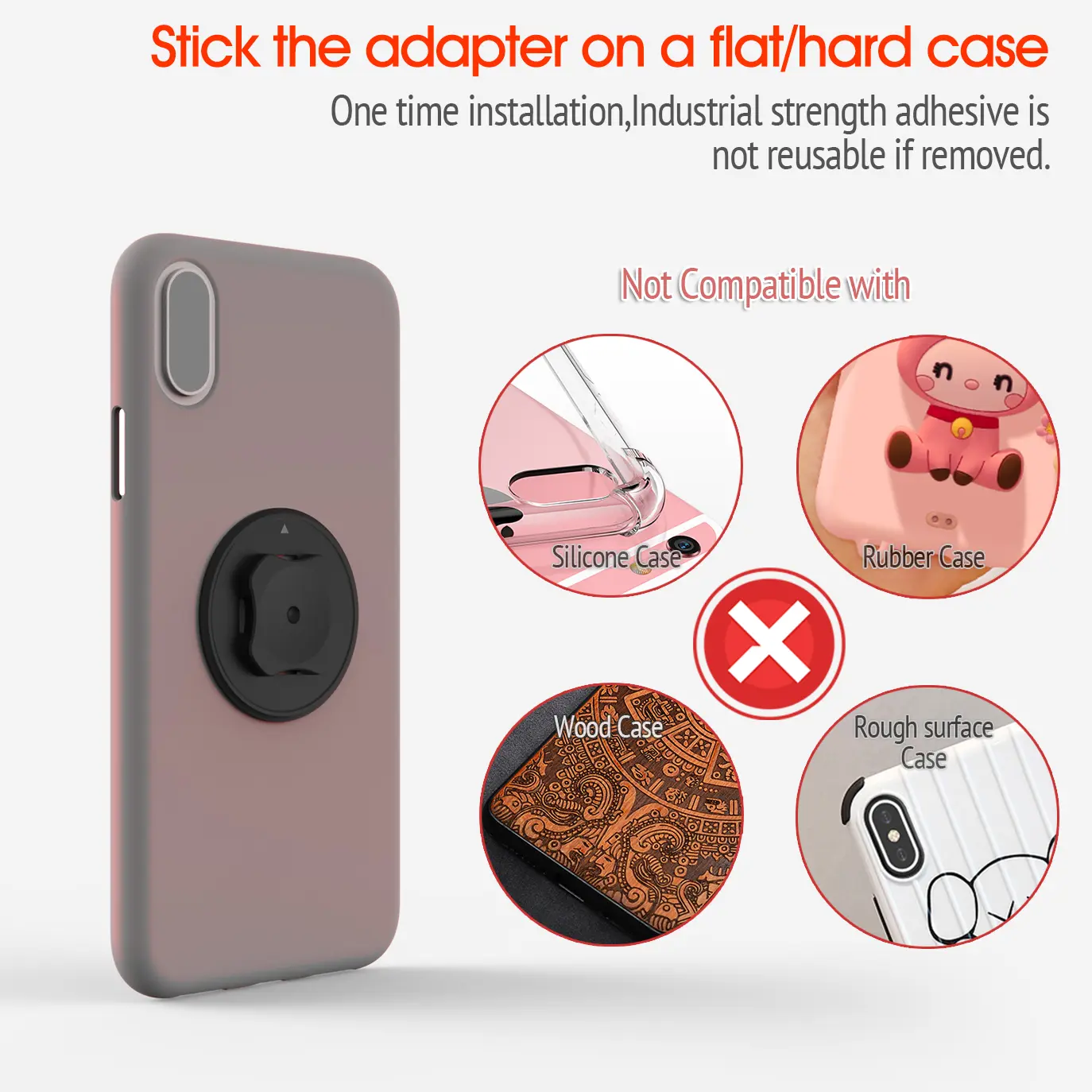 Universal Quick Mount Small Adapter Multi Purpose Phone Holder,Suitable for all bicycle phone holders in our shop