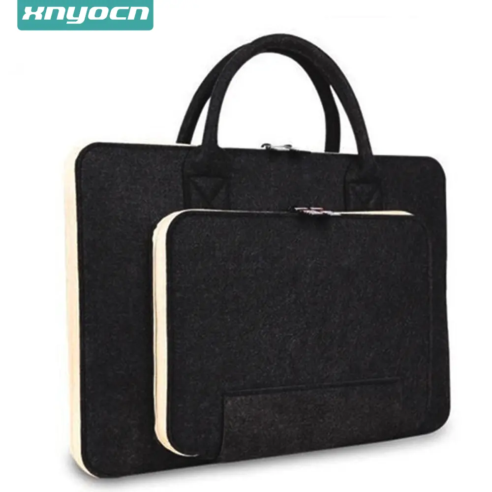 Wool Felt Laptop Sleeve Bag 11-15 Inch Briefcase Hand Bags for IPAD Macbook Pro Notebook Wear-resistant Notebook Liner Package