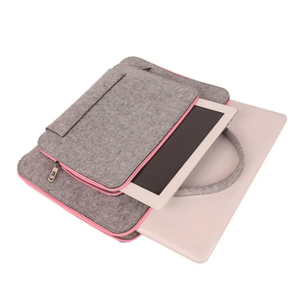 Wool Felt Laptop Sleeve Bag 11-15 Inch Briefcase Hand Bags for IPAD Macbook Pro Notebook Wear-resistant Notebook Liner Package