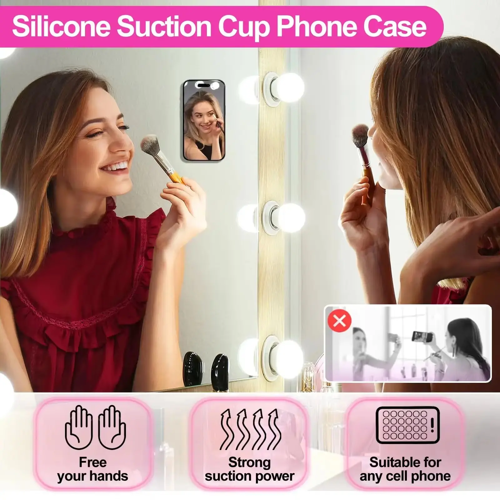 Candy Color Suction Cup Silicone Phone Backed sticker Suction Pad phone holder Backed Adhesive Rubber Sucker Pad For Fixed Pad