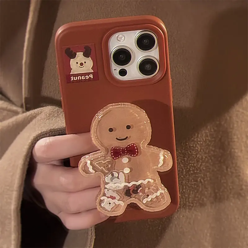 Korean Cartoon Gingerbread man Grip Tok Griptok Phone Holder Stand Support For iPhone 15 Samsung Universal Accessoriess Holder