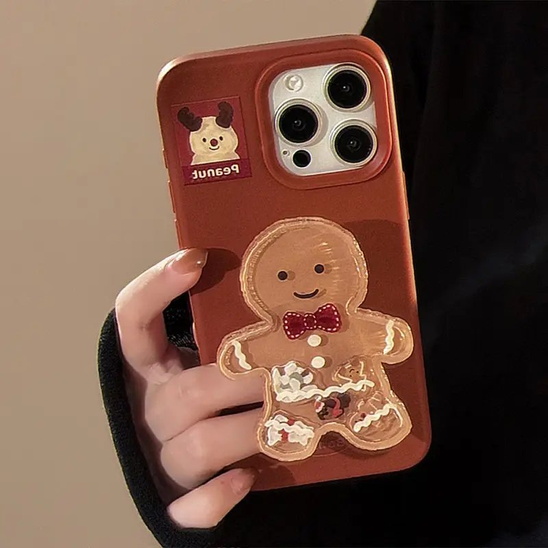 Korean Cartoon Gingerbread man Grip Tok Griptok Phone Holder Stand Support For iPhone 15 Samsung Universal Accessoriess Holder
