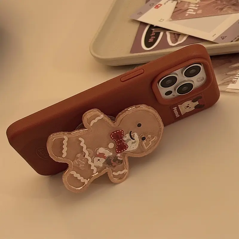 Korean Cartoon Gingerbread man Grip Tok Griptok Phone Holder Stand Support For iPhone 15 Samsung Universal Accessoriess Holder
