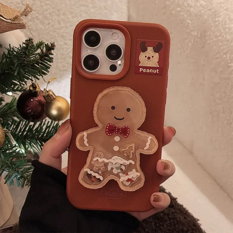 Korean Cartoon Gingerbread man Grip Tok Griptok Phone Holder Stand Support For iPhone 15 Samsung Universal Accessoriess Holder