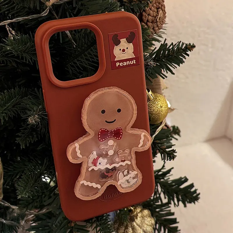 Korean Cartoon Gingerbread man Grip Tok Griptok Phone Holder Stand Support For iPhone 15 Samsung Universal Accessoriess Holder
