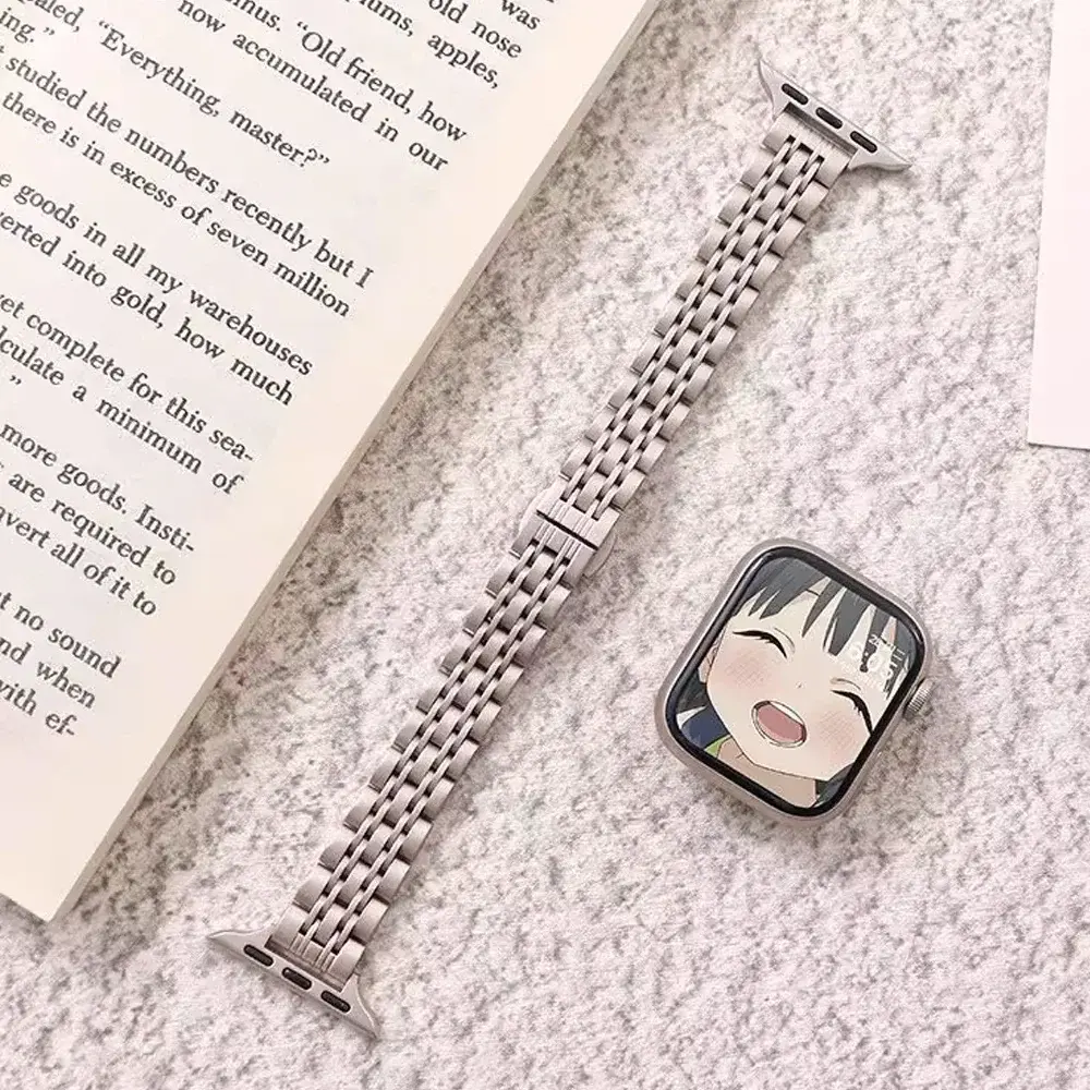Slim Metal Bracelet For Apple Watch Band 46mm 42mm 45/41mm 44/40mm Stainless Steel Strap For iWatch Series 10 9 8 7 6 Ultra 49mm