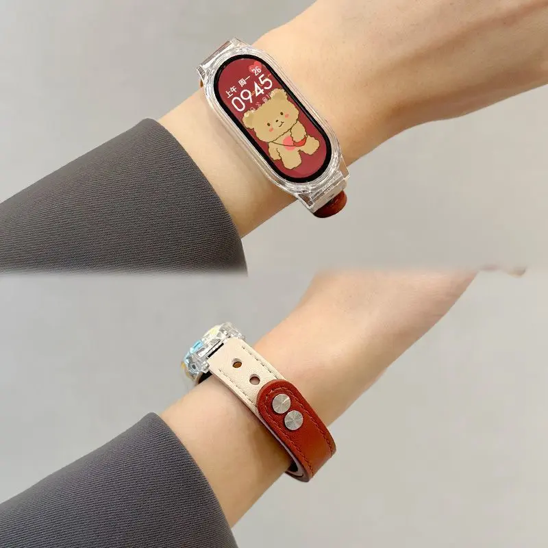 Leather Loop Strap for MiBand 9 Xiaomi Smart Band Fashion Band for Xiaomi 8 7 6 5 4 3 NFC Global Version Replace Accessories