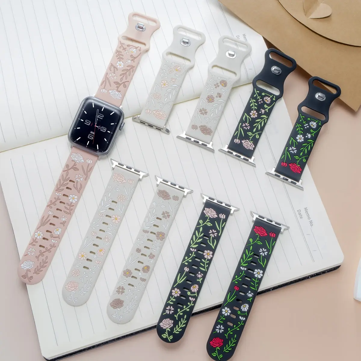 Engraved Strap For Apple Watch Band 46mm 40 44mm 41 49mm 45 38 42mm Silicone bracelet For iwatch series 10 9 7 se 6 5 4 8 ultra