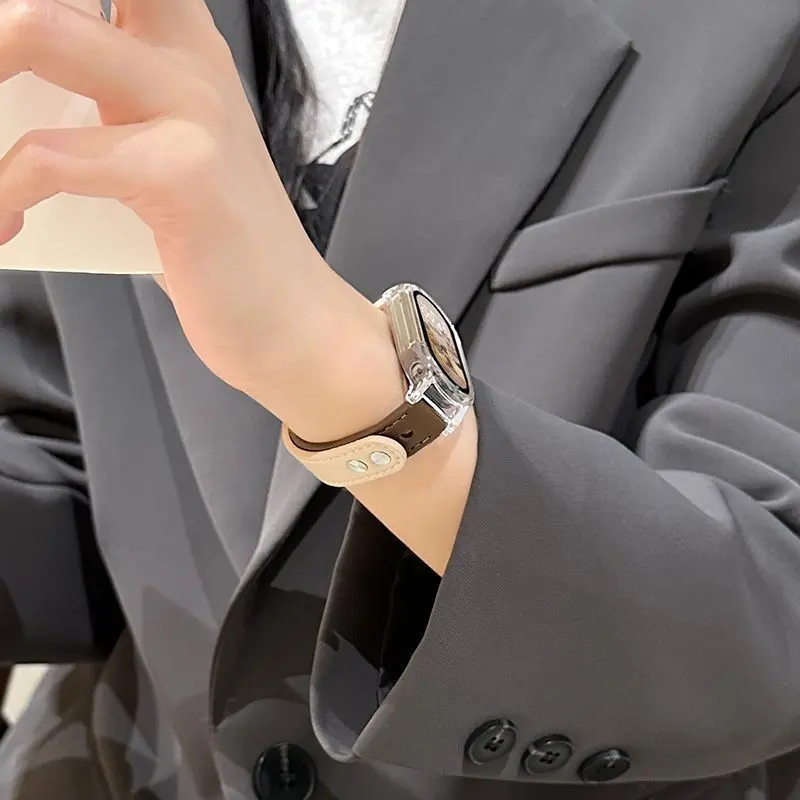 Leather Loop Strap for MiBand 9 Xiaomi Smart Band Fashion Band for Xiaomi 8 7 6 5 4 3 NFC Global Version Replace Accessories