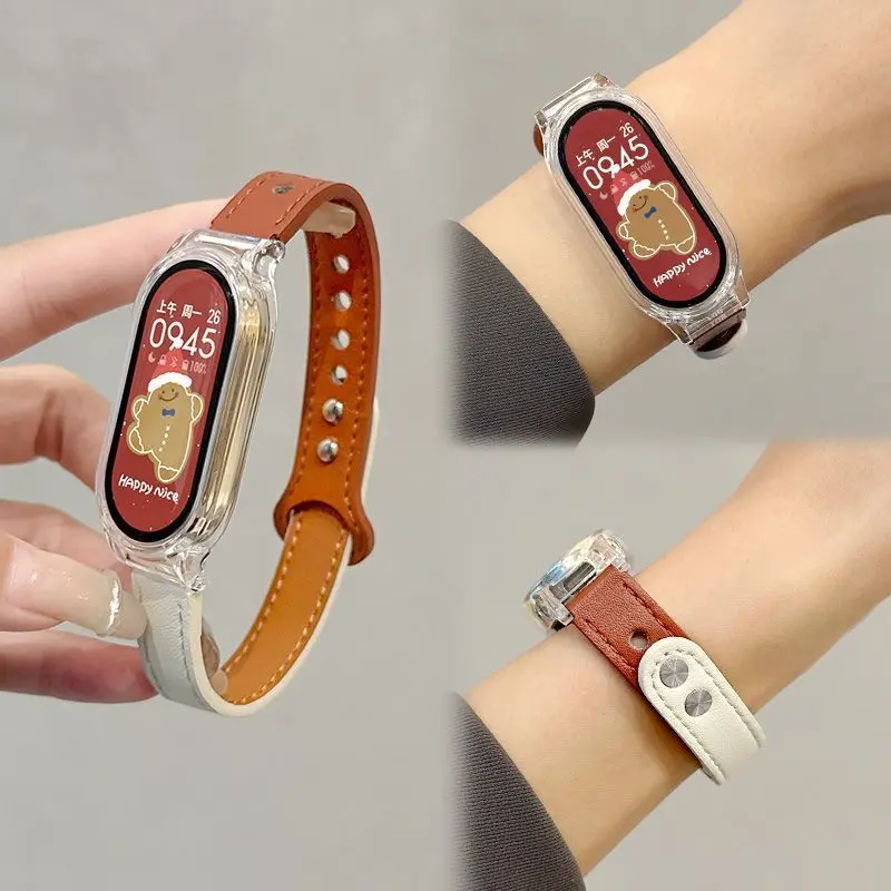 Leather Loop Strap for MiBand 9 Xiaomi Smart Band Fashion Band for Xiaomi 8 7 6 5 4 3 NFC Global Version Replace Accessories