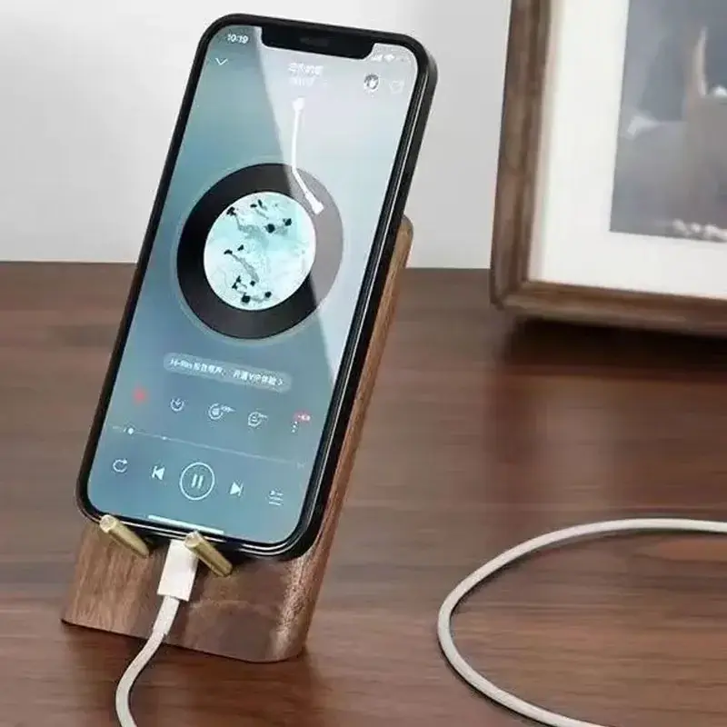 Lazy Desktop Tablet Holder Universal Table Cell Phone Support Mobile Phone Holder Wooden Walnut Stand for iPhone Samsung iPad