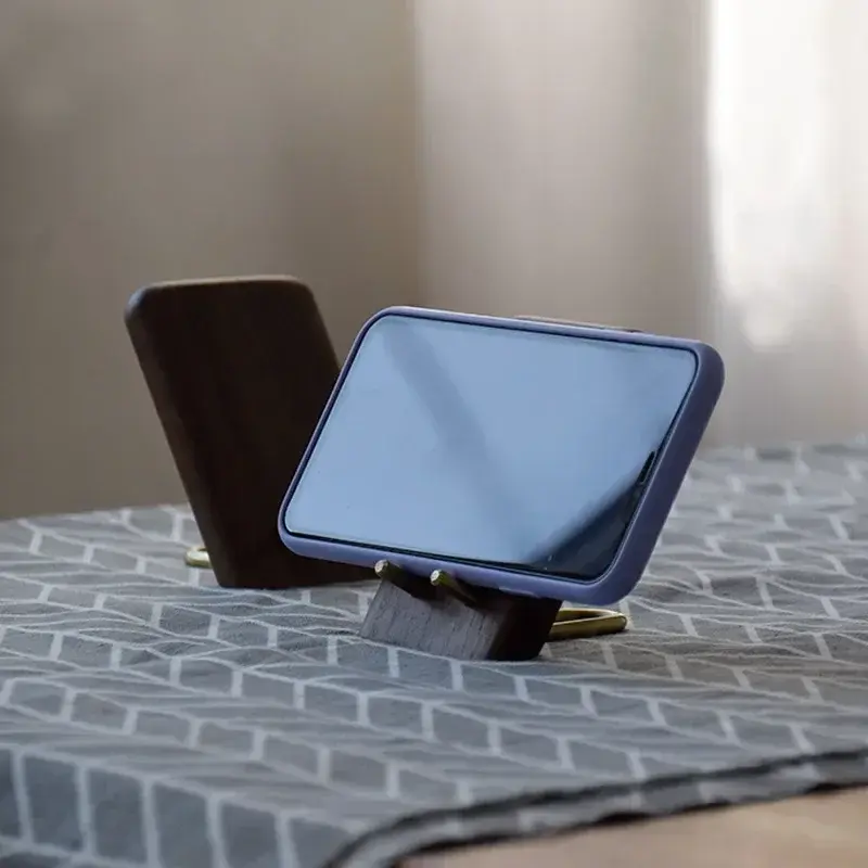 Lazy Desktop Tablet Holder Universal Table Cell Phone Support Mobile Phone Holder Wooden Walnut Stand for iPhone Samsung iPad