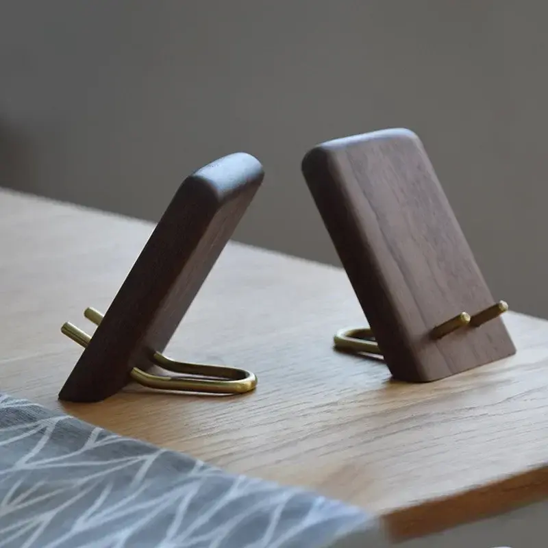 Lazy Desktop Tablet Holder Universal Table Cell Phone Support Mobile Phone Holder Wooden Walnut Stand for iPhone Samsung iPad