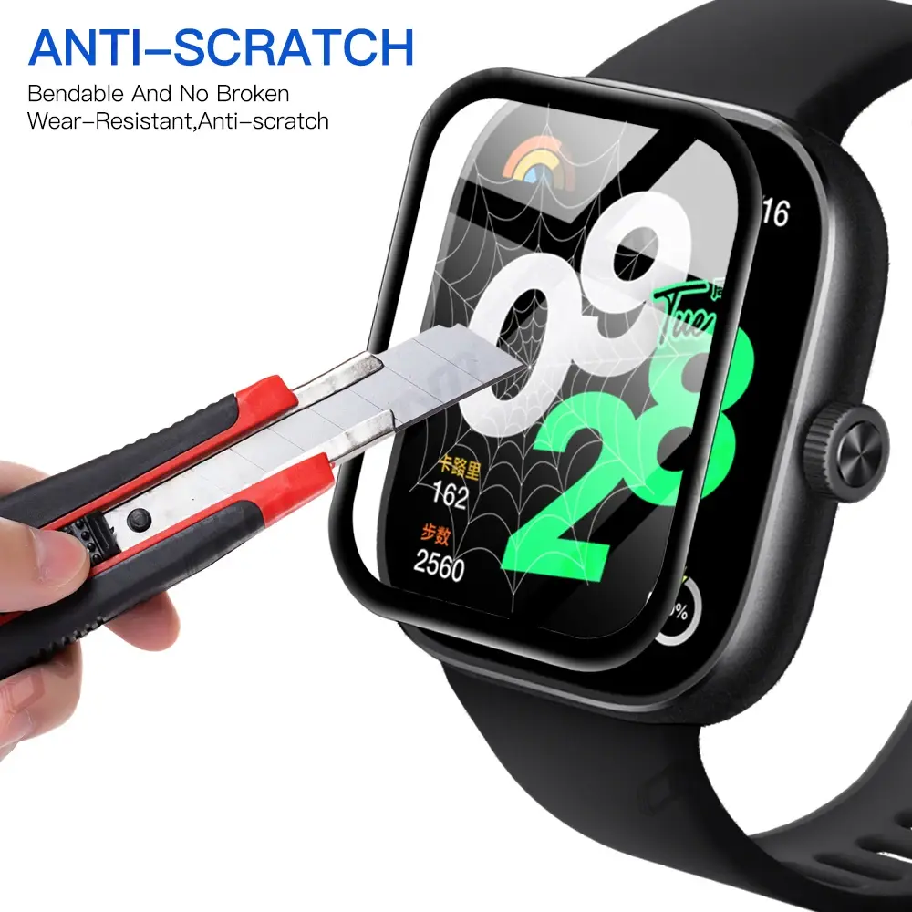 20D Screen Protector for Mi Redmi Watch 4 Anti-scratch Film for Redmi Watch 4 Full Coverage Ultra-HD Protective Film (Not Glass)