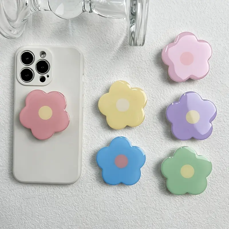 Clear Flower Folding Expandable Mobile Phone Grip Holder Socket Pocket Support for IPhone 16 Finger Ring Griptok Expanding Stand