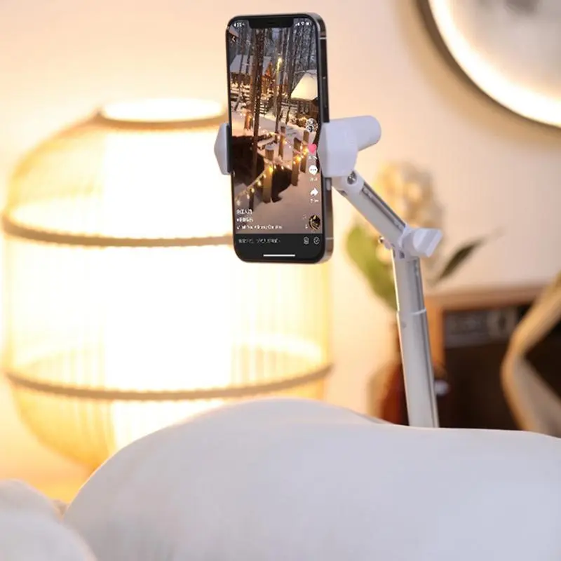 Phone Holder for Bed, Pillow Stand Compatible with 4-7" Phone, Mobile Phone Stand, Height Angle Adjustable, Idea for Kindle Read