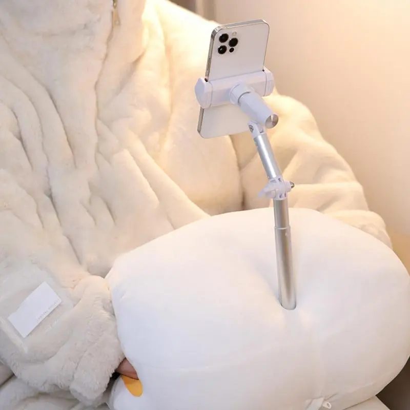 Phone Holder for Bed, Pillow Stand Compatible with 4-7" Phone, Mobile Phone Stand, Height Angle Adjustable, Idea for Kindle Read