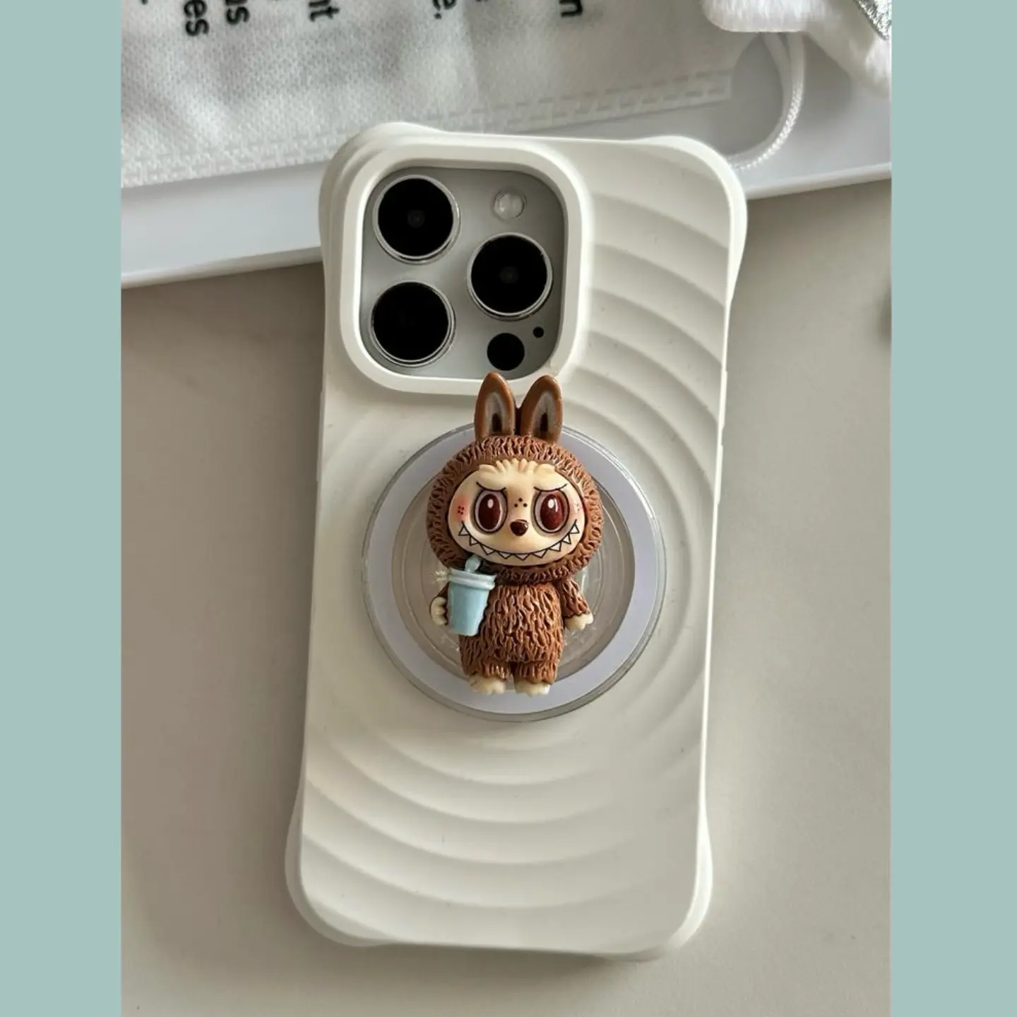 Drinking Water Cartoon Tide Playing Bubble Matt Cute 3D Three-Dimensional Magnetic Suction Sac Mobile Phone Holder Retractable