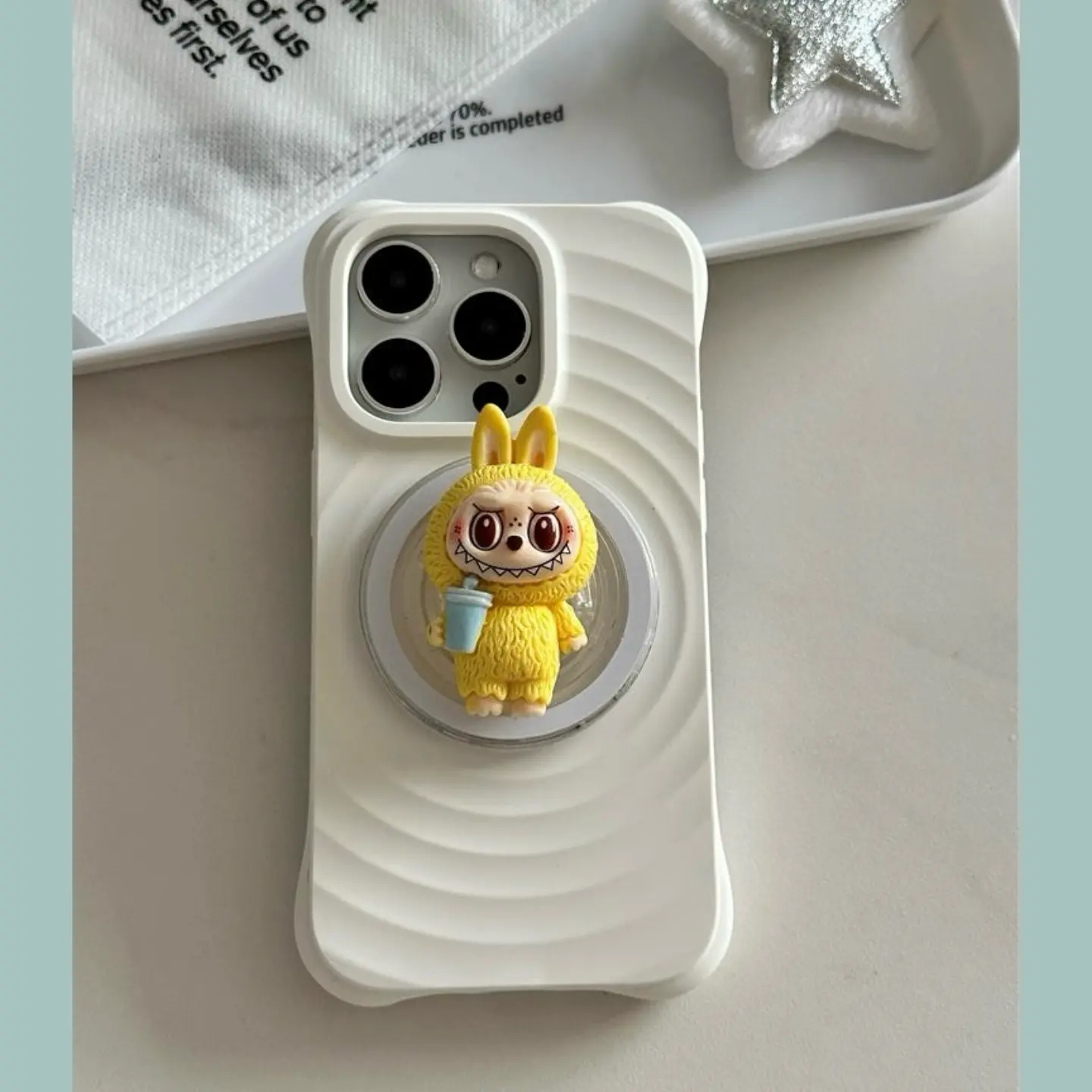 Drinking Water Cartoon Tide Playing Bubble Matt Cute 3D Three-Dimensional Magnetic Suction Sac Mobile Phone Holder Retractable
