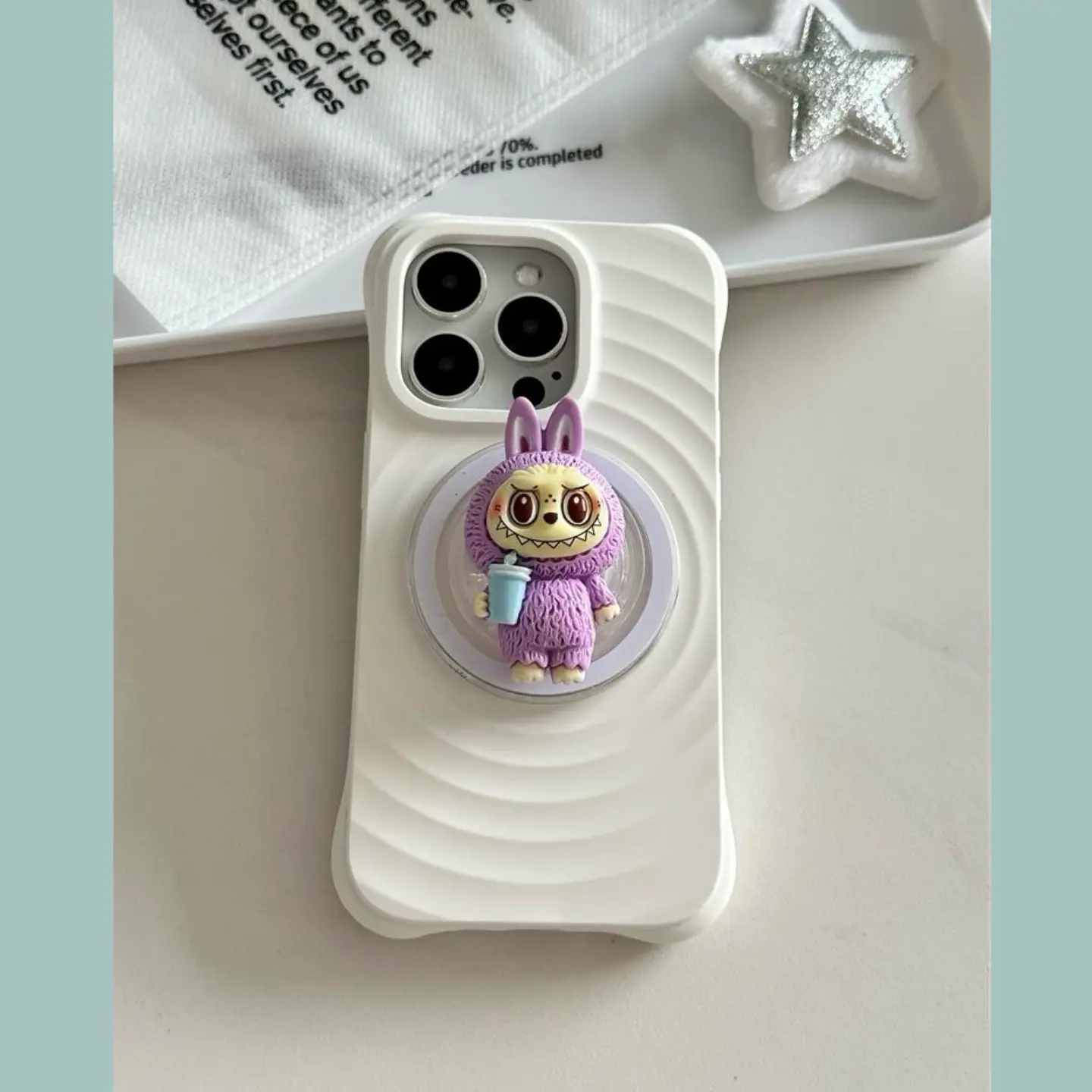 Drinking Water Cartoon Tide Playing Bubble Matt Cute 3D Three-Dimensional Magnetic Suction Sac Mobile Phone Holder Retractable