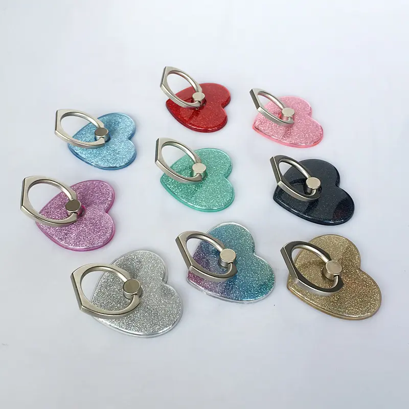 Stylish Glitter Love Heart Phone Ring Holder For All Smartphones