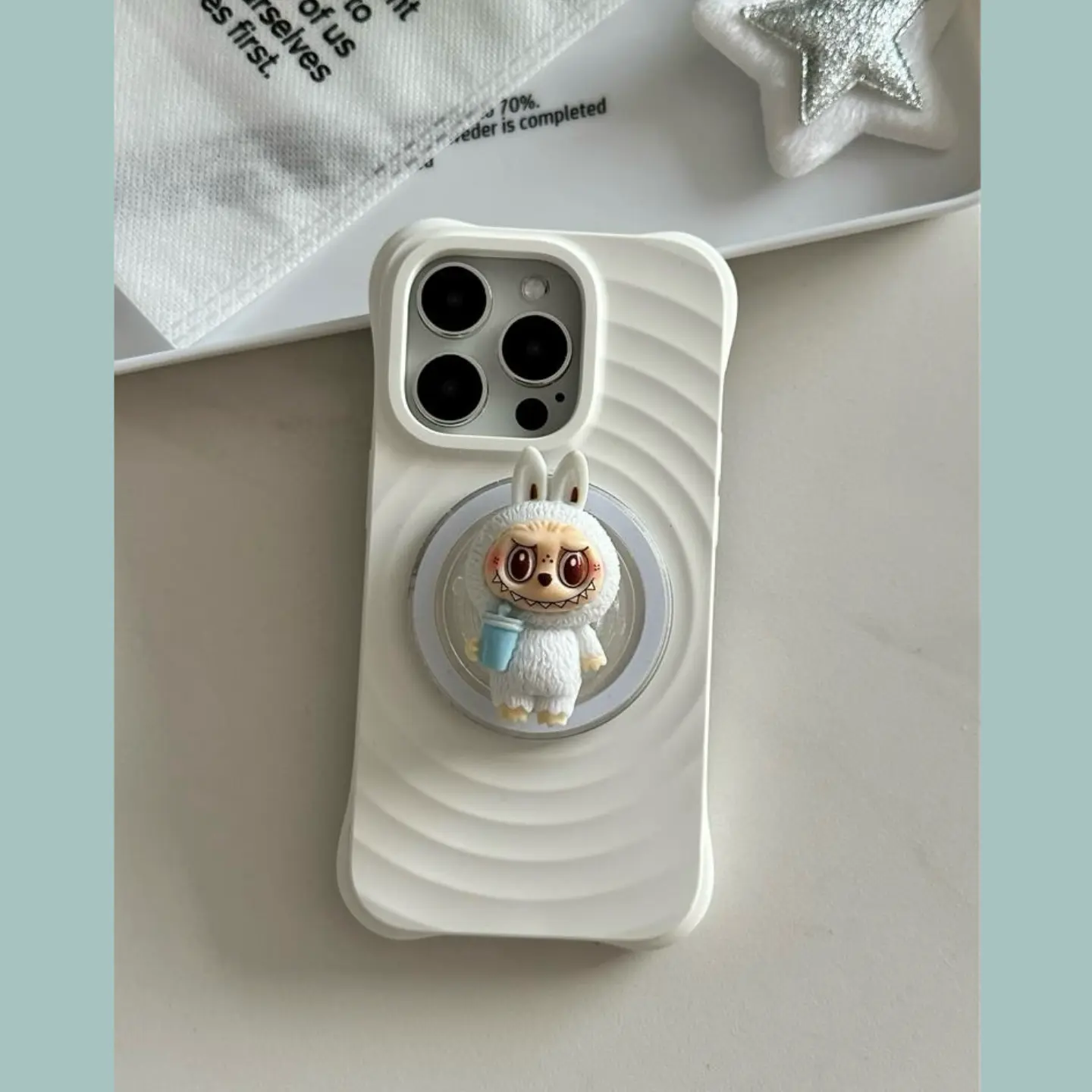 Drinking Water Cartoon Tide Playing Bubble Matt Cute 3D Three-Dimensional Magnetic Suction Sac Mobile Phone Holder Retractable