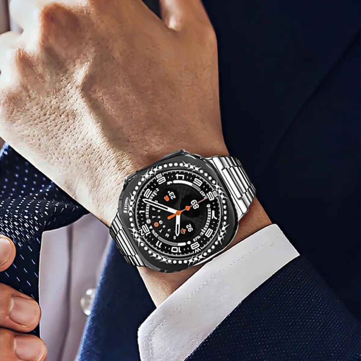 Bling Case for Samsung Galaxy Watch 8 Diamond Bumper With Hollow PC Protective Cover for Samsung Galaxy Watch 8 40mm 44mm