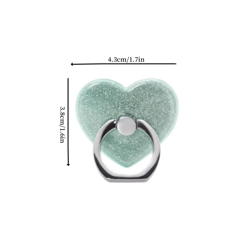 Stylish Glitter Love Heart Phone Ring Holder For All Smartphones