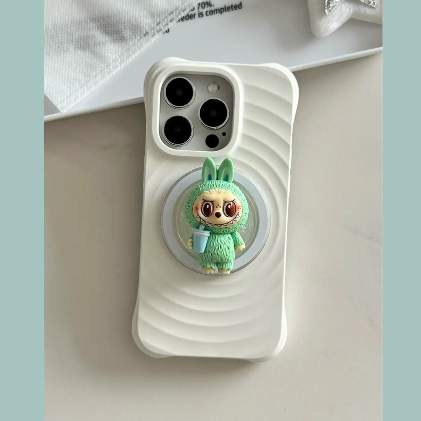 Drinking Water Cartoon Tide Playing Bubble Matt Cute 3D Three-Dimensional Magnetic Suction Sac Mobile Phone Holder Retractable