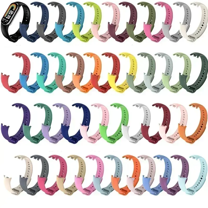 Silicone Strap for Xiaomi Mi Band 9 8 Strap NFC Sports Rubber Bracelet Wristband Pulseira Correa Smart for Mi Band 8/9 Accessory