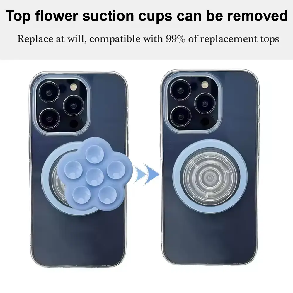 Grippopso Universal Magnetic Suction Cup Phone Holder Mirror Shower Silicone Suction Phone Case Grip Stand Holder For iPhone