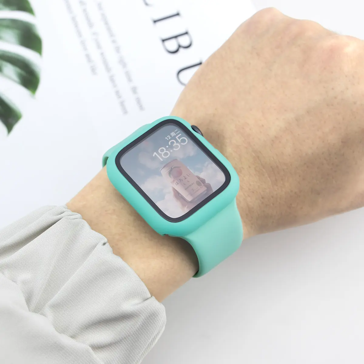 Case+Strap for Apple Watch 45mm 41mm 42mm 44mm 40 38mm Silicone Strap PC Case Glass Cover for Iwatch Series 9 8 7 6 SE 5 4 3 2 1