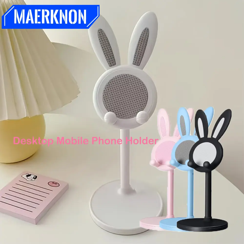 Cute Bunny Desktop Mobile Phone Stands Smartphone Bracket Adjustable And Compatible With iPhone/iPad/Tablet For Universal Phone