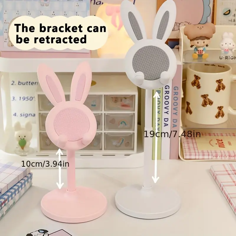 Cute Bunny Desktop Mobile Phone Stands Smartphone Bracket Adjustable And Compatible With iPhone/iPad/Tablet For Universal Phone