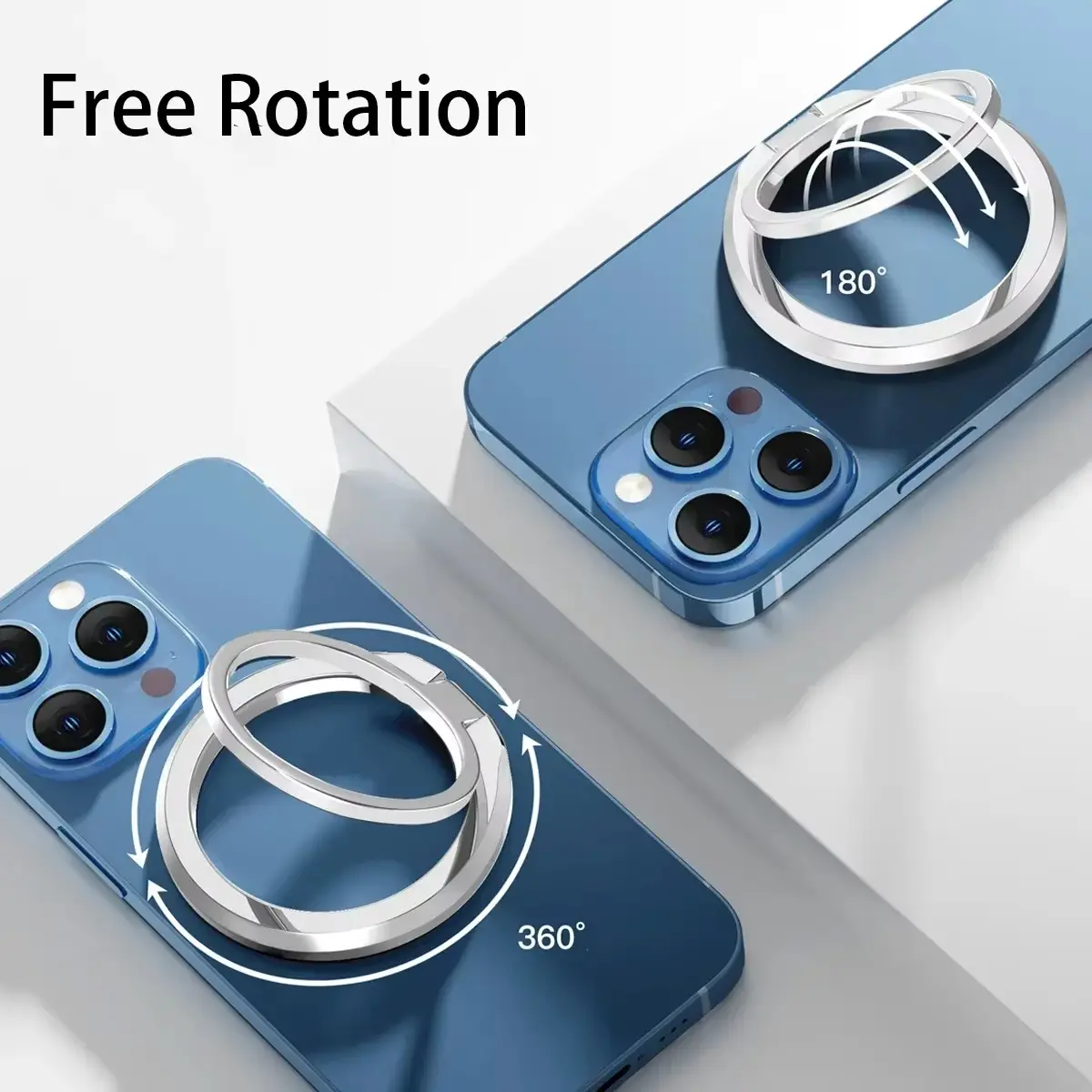 Magnetic Cell Phone Ring Holder Compatible with iPhone 12 13 14 15 16 Series Removable Cell Phone Grip Kickstand