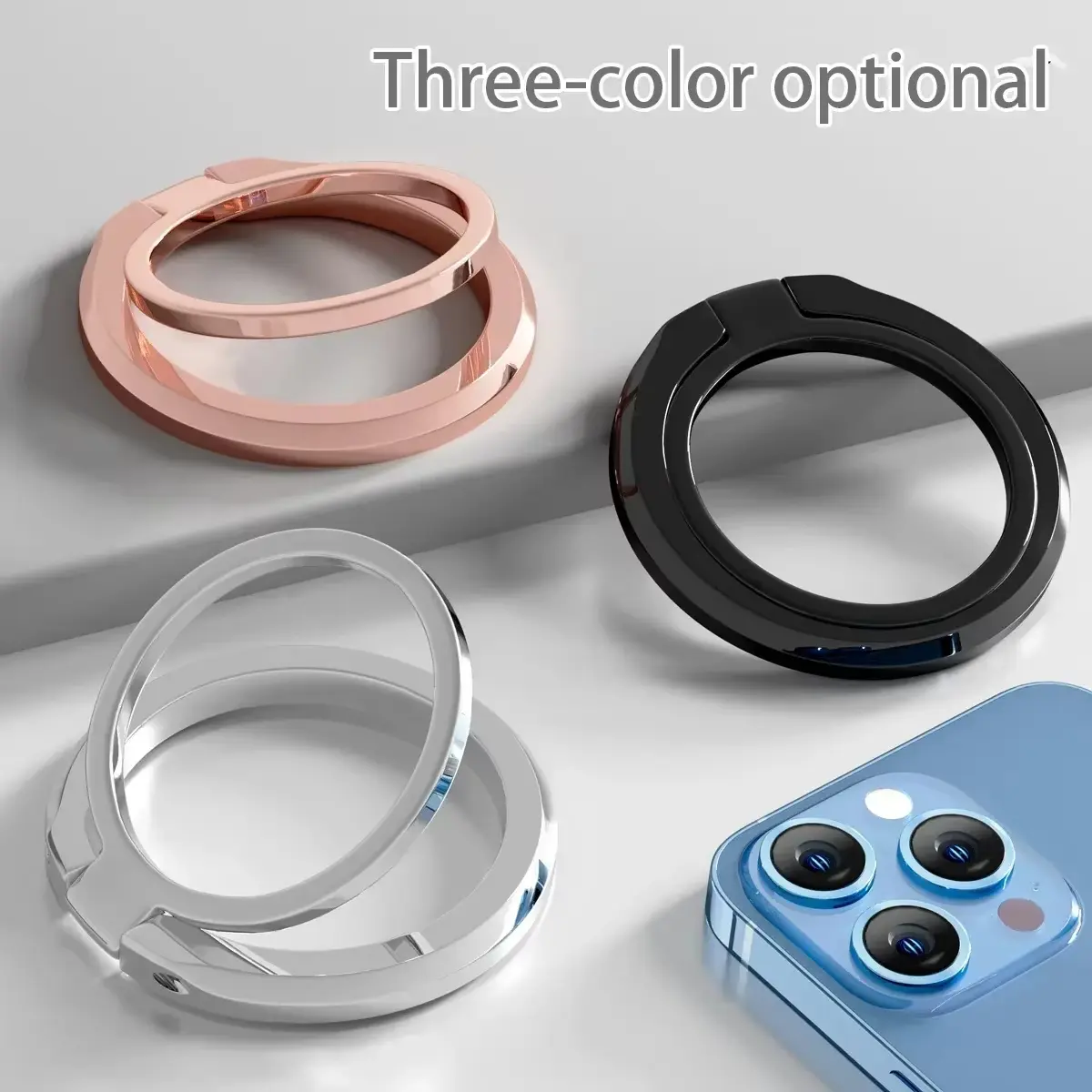 Magnetic Cell Phone Ring Holder Compatible with iPhone 12 13 14 15 16 Series Removable Cell Phone Grip Kickstand