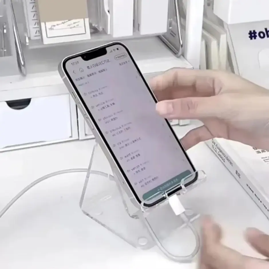 Desktop Lazy Tablet Stand Acrylic Foldable Transparent Minimalist Ins Phone Holder For iPhone iPad Galaxy Tab Smartphone Bracket