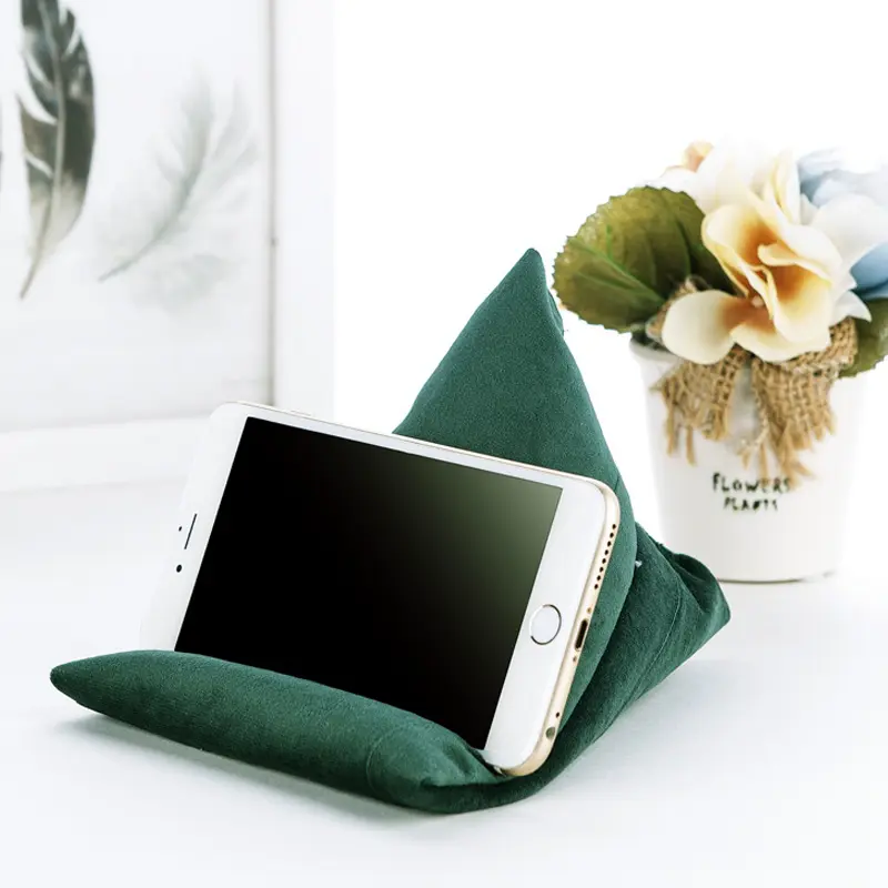 Triangle Velvet Pillows Phone Holder Durable Non-slip Phone Rack for  for Most Smartphones
