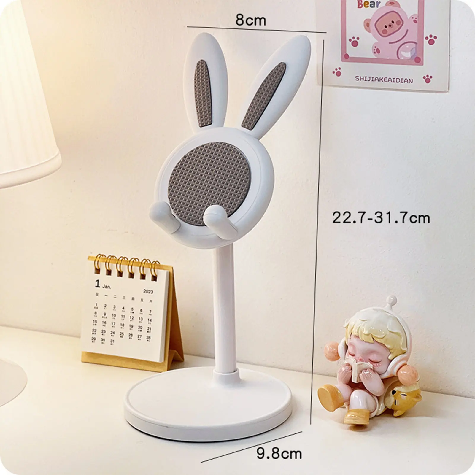 Cute Rabbit Phone Stand Holder Thick Desktop Holder for Phone Adjustable Height Phone Stand for Christmas Thanksgiving Gift