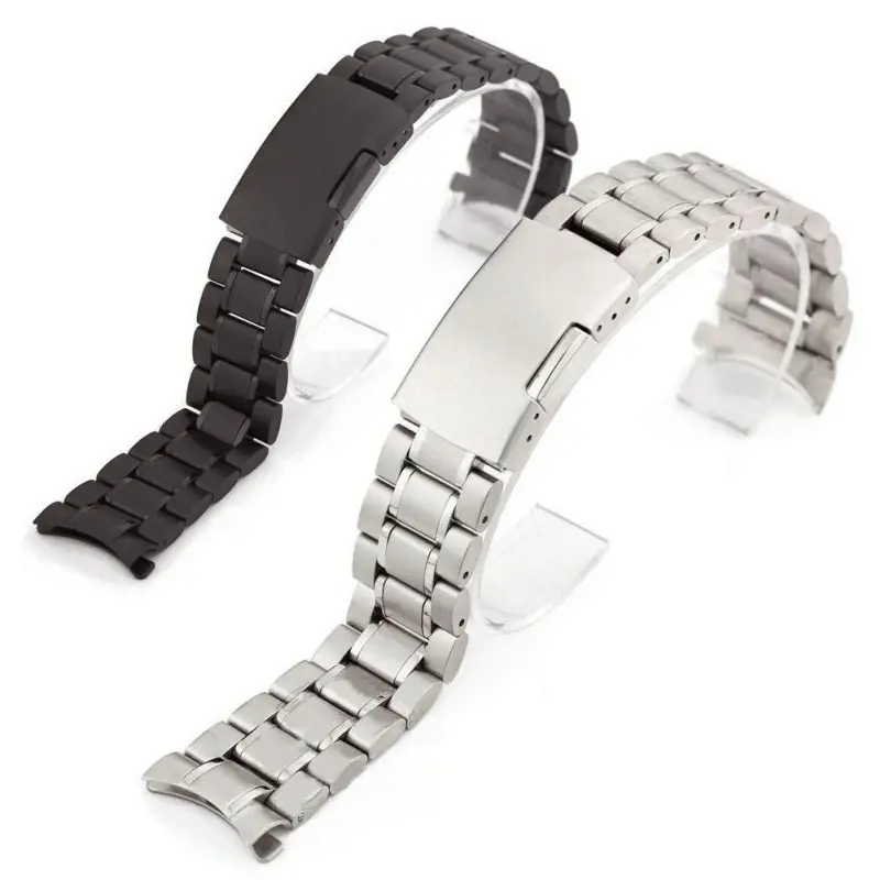 Solid Curved End 22mm 20mm Stainless Steel Strap for Samsung Galaxy Watch 3 Active2 GearS3 42mm 46 41 45MM 18mm 24mm Correa Band