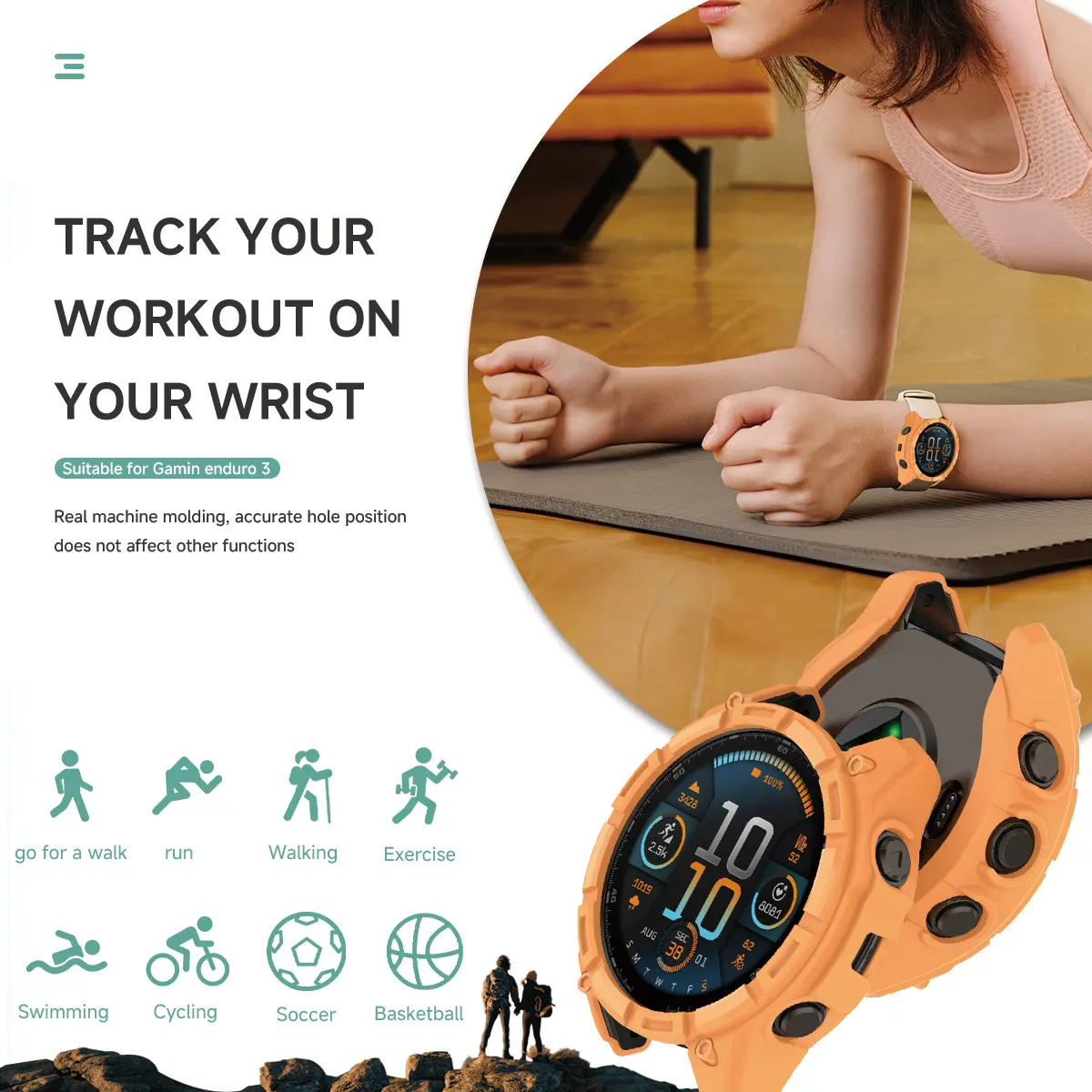 TPU Case For Garmin Enduro 3 Protector Samrt Watch Strap Shell Enduro3 Cover Bumper Silicone Skin Accessories